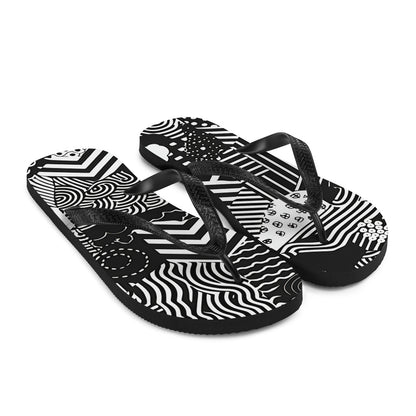 Black & White Patches Flip-Flops