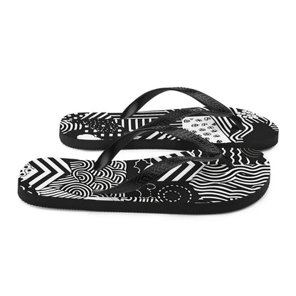 Black & White Patches Flip-Flops